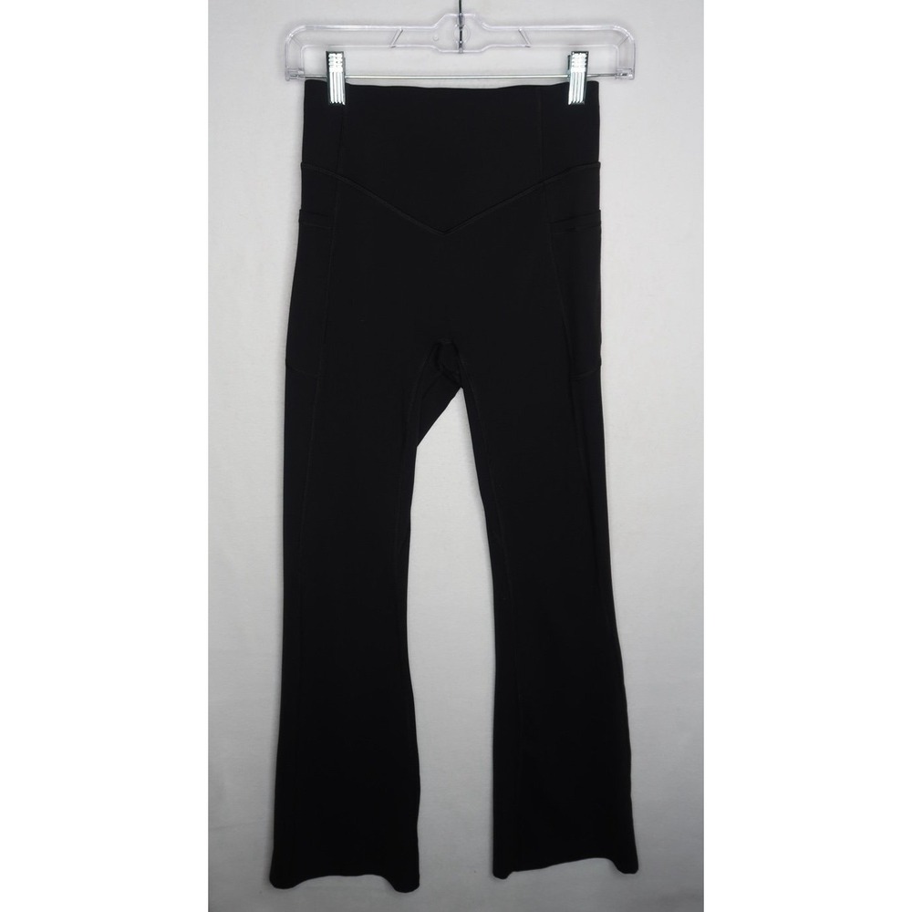 Halara Womens S Petite Black High Waist Scrunch Butt Flare Yoga Leggings EUC
